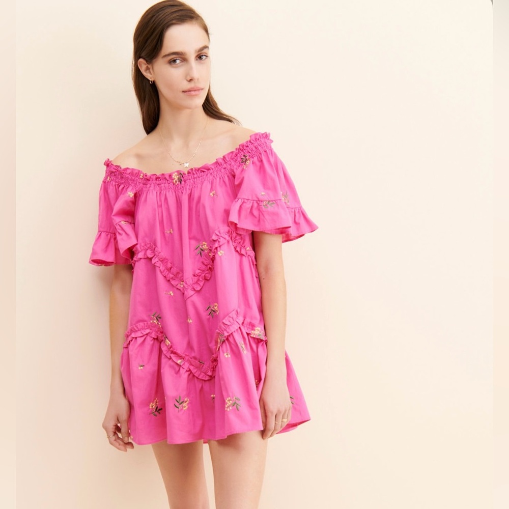 Embroidered Tunic Mini Dress
